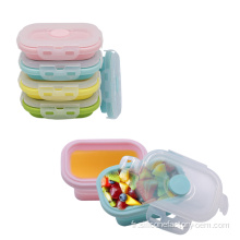 Boîte de rangement pliable en silicone durable de qualité alimentaire